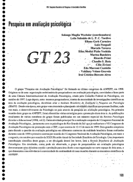 Pesquisa em avalia&ccedil;&atilde;o psicol&oacute;gica