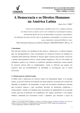 A Democracia e os Direitos Humanos na Am&eacute;rica Latina
