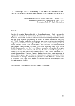 A LITERATURA ENTRE OS G&Ecirc;NEROS &Uacute;TEIS: SOBRE A