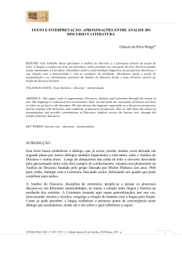 APROXIMA&Ccedil;&Otilde;ES ENTRE AN&Aacute;LISE DO DISCURSO E