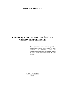 a presen&ccedil;a do texto liter&aacute;rio na arte da performance
