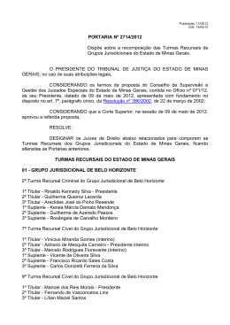 PORTARIA N&ordm; 2714/2012 - Tribunal de Justi&ccedil;a de Minas Gerais
