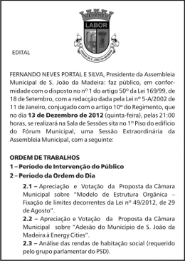 EDITAL FERNANDO NEVES PORTAL E SILVA, Presidente da