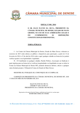 edital nº 001 / 2014 o sr. elço flávio da silva, presidente da câmara
