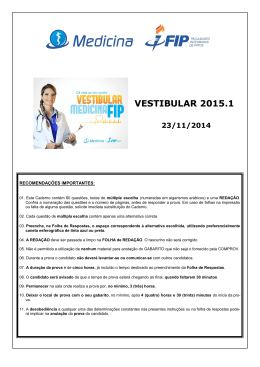 VESTIBULAR 2015.1 - Faculdades Integradas de Patos
