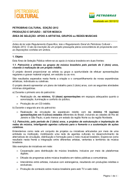 Regulamento - Programa Petrobras Cultural