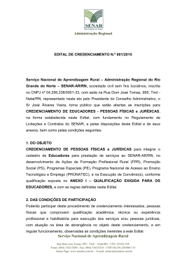 Edital Credenciamento de educadores 01/2015