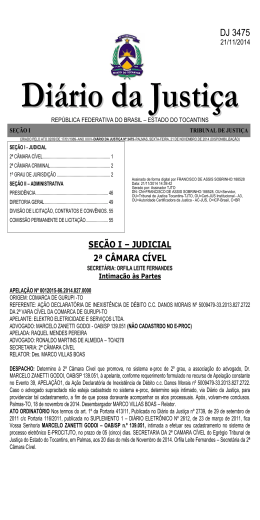 DJ 3475 - Tribunal de Justi&ccedil;a do Estado do Tocantins