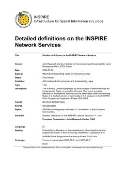 INSPIRE - Detailed Definitions on the INSPIRE Network Services
