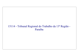 15114 - Tribunal Regional do Trabalho da 13ª Região