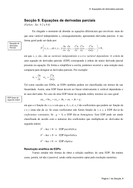Secção 9. Equações de derivadas parciais