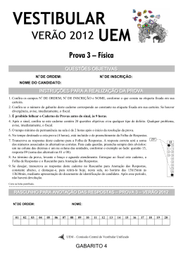Prova 3 &ndash; F&iacute;sica