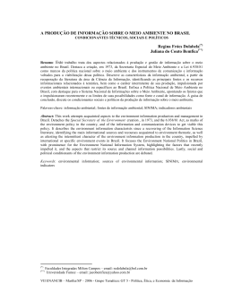A PRODU&Ccedil;&Atilde;O DE INFORMA&Ccedil;&Atilde;O SOBRE O MEIO - ENANCIB