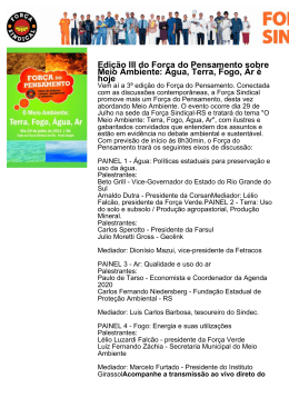 Edi&ccedil;&atilde;o III do For&ccedil;a do Pensamento sobre Meio