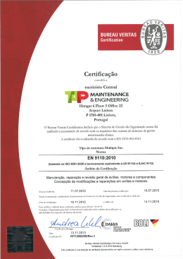 EN 9110:2010 - TAP Maintenance & Engineering