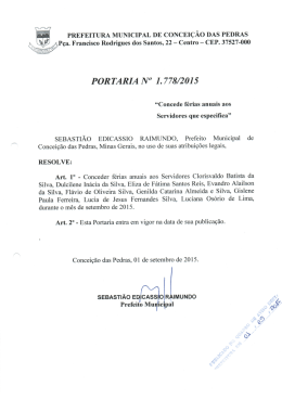 PORTARIA N ª ]. 778/2015 - Prefeitura Municipal de Conceição das