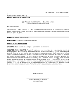 &agrave; c&acirc;mara, edital 01/2008. cargo: auxiliar legislativo i candidato