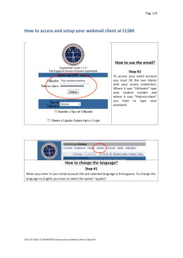 How to access and setup your webmail client at CLSBE