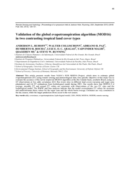 Validation of the global evapotranspiration algorithm (MOD16