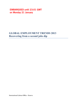 GLOBAL EMPLOYMENT TRENDS 2013 Recovering