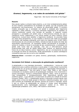Gramsci, hegemonia, e as redes da sociedade civil global 1
