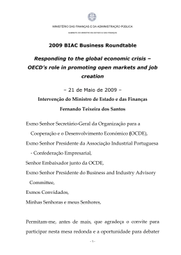 2009 BIAC Business Roundtable Responding to the global