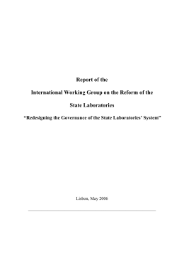 Report of the International Working Group on the Reform of