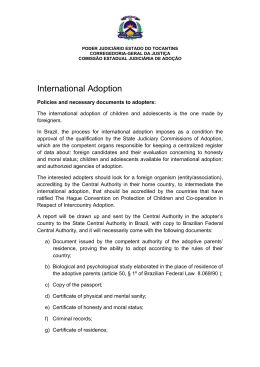 International Adoption - Corregedoria Geral da Justiça do Tocantins