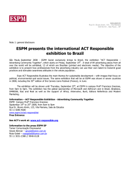 ESPM presents the international ACT Responsible exhibition to Brazil