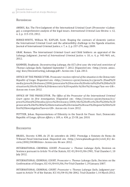AMBOS, Kai. The First Judgment of the International Criminal Court