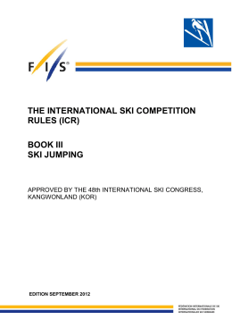 the international ski competition rules (icr) book iii ski jumping