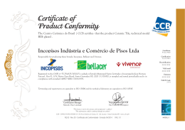 Certificado Conformidade de Produto INCOPISOS – Inglês