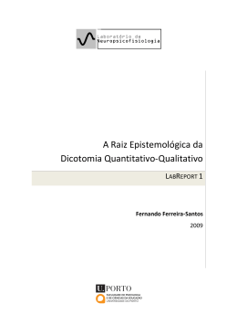 A raiz epistemol&oacute;gica da dicotomia quantitativo