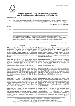 License Agreement for the FSC Certification Scheme/ Acordo de