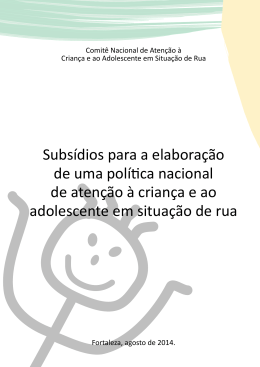 Subsídios para a elaboração de uma política nacional de atenção à