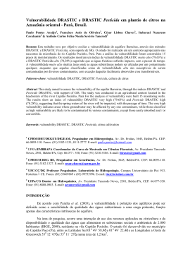 Vulnerabilidade DRASTIC e DRASTIC Pesticida em plantio