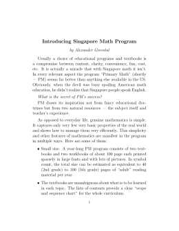 Introducing Singapore Math Program