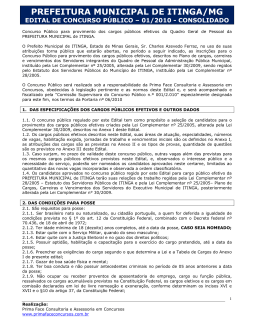 PREFEITURA MUNICIPAL DE ITINGA/MG