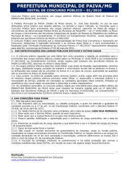 PREFEITURA MUNICIPAL DE PAIVA/MG