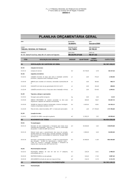 Planilha Orçamentária TRT 20ª Região