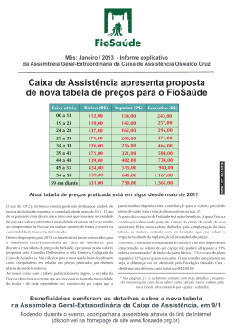 Informe de homologa&ccedil;&atilde;o - Tabela FioSa&uacute;de