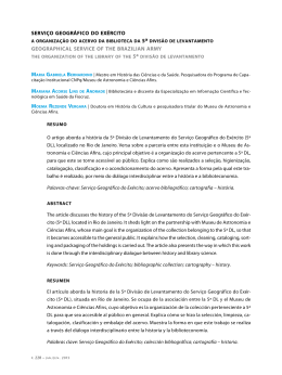 a organiza&ccedil;&atilde;o do acervo da Biblioteca da 5&ordf; Divis&atilde;o de Levantamento