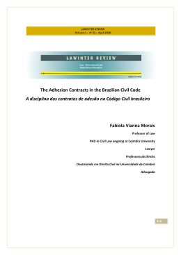 The Adhesion Contracts in the Brazilian Civil Code A