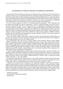XXV BRAZILIAN NATIONAL MEETING ON PARTICLES AND