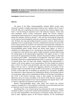 Subprojetc 4: Study of the expression of HLA