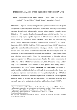 EXPRESSION ANALYSIS OF THE EQUINE HEPCIDIN GENE BY