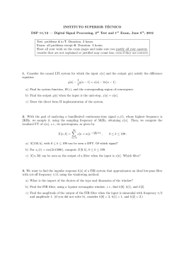 Digital Signal Processing, 2nd Test and 1st Exam, June 5th, 2012