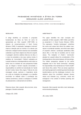 paisagens invisíveis: a ética da terra segundo aldo leopold
