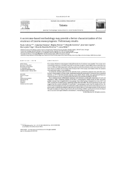 Talanta A secretome-based methodology may provide a better