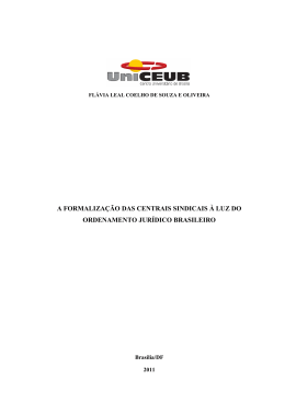 a formaliza&ccedil;&atilde;o das centrais sindicais &agrave; luz do